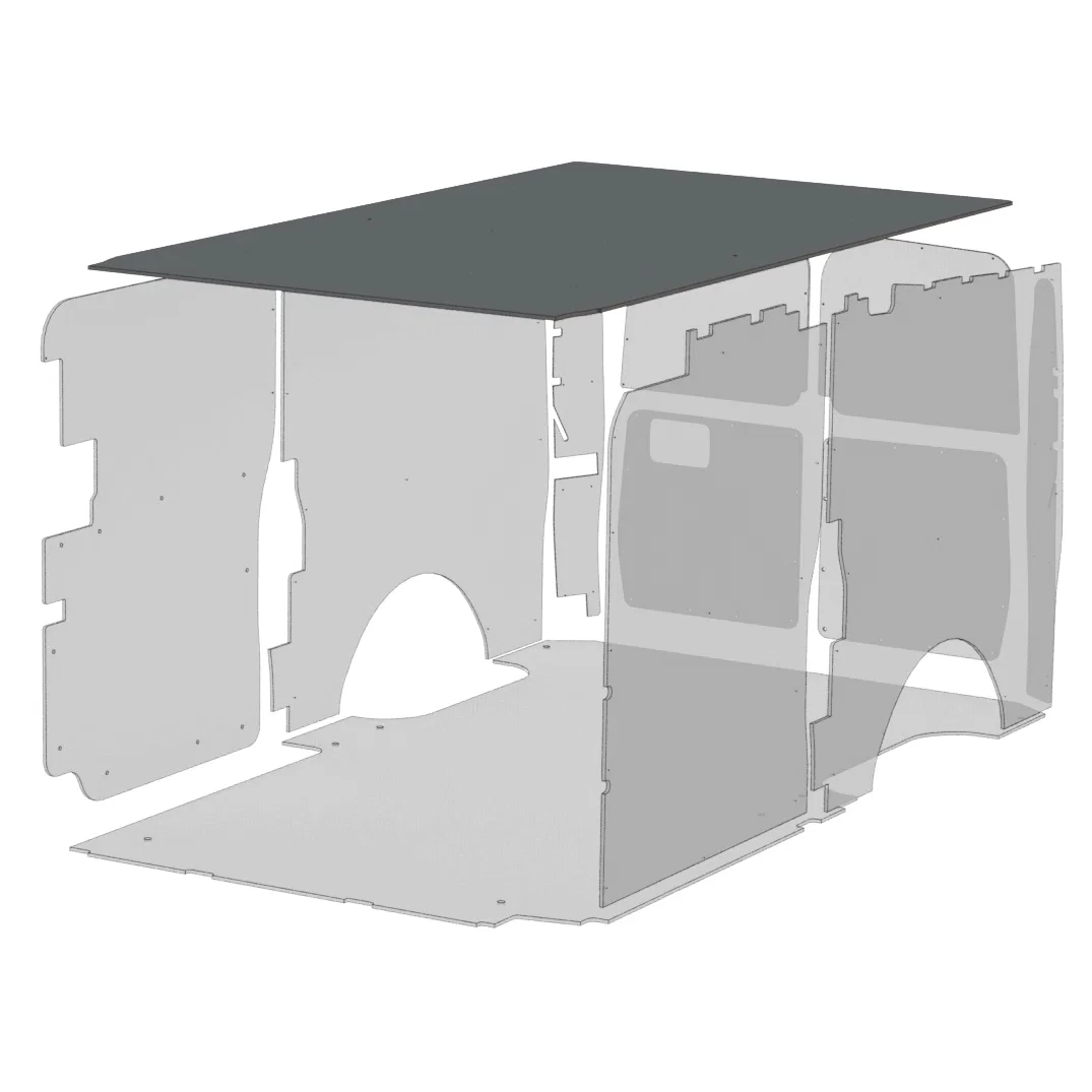 115-114-2613X – LEGEND FLEET Van Ceiling Liner, Textured Grey Polypropylene Outer Layer With A Plastic Core Backed Wi...